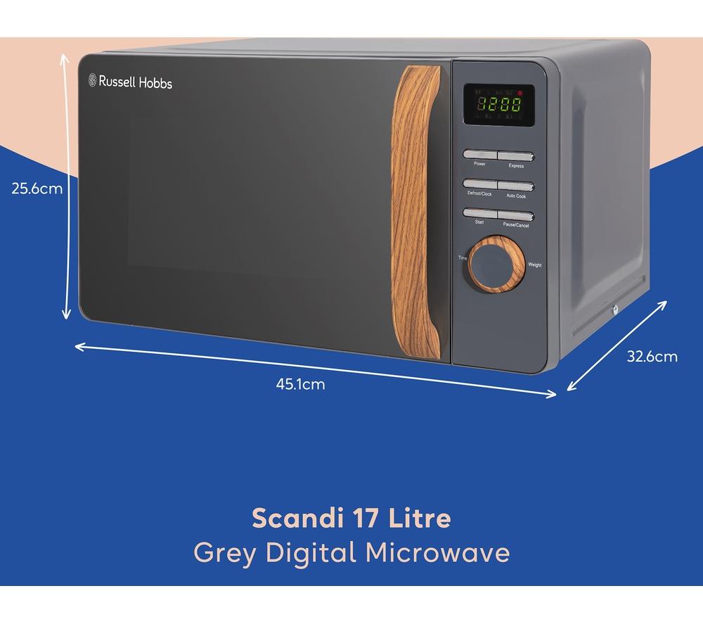 RUSSELL HOBBS Scandi RHMD714G Compact Solo Microwave - Grey image number 3 of 9
