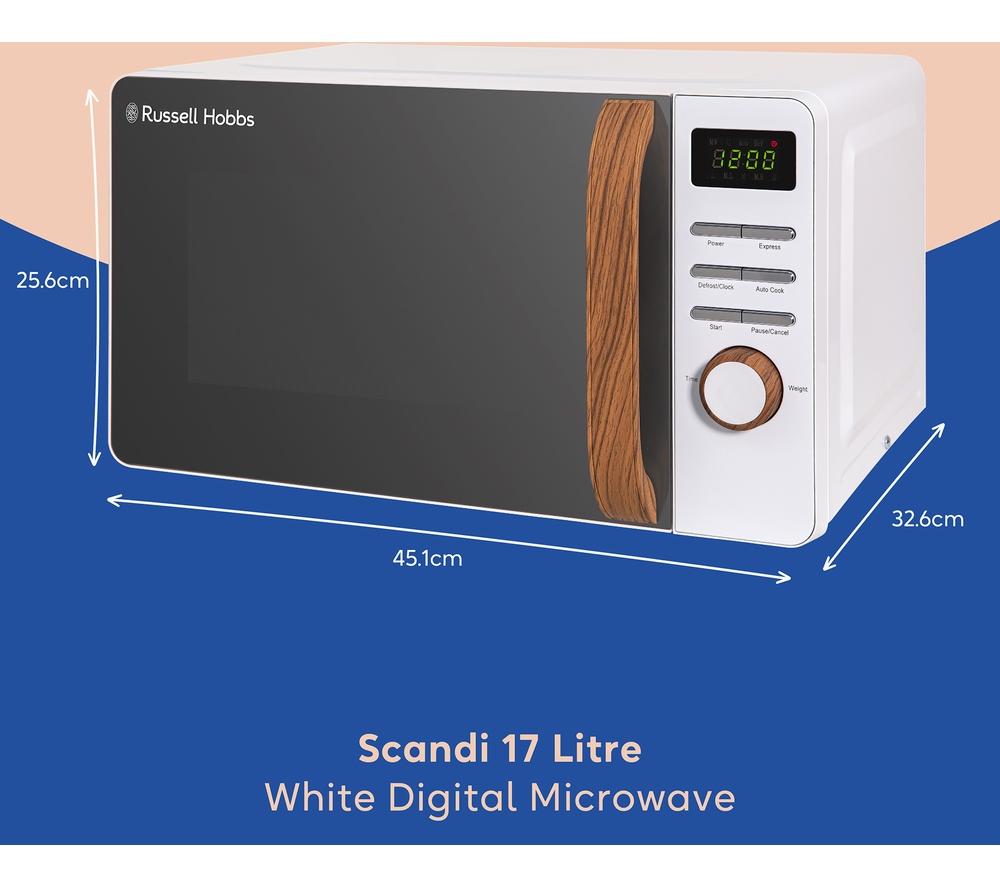 RUSSELL HOBBS Scandi RHMD714 Compact Solo Microwave - White image number 3 of 9