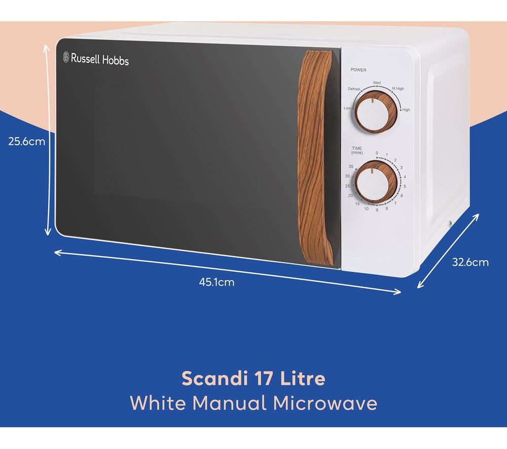 RUSSELL HOBBS Scandi RHMM713 Compact Solo Microwave - White image number 3 of 9