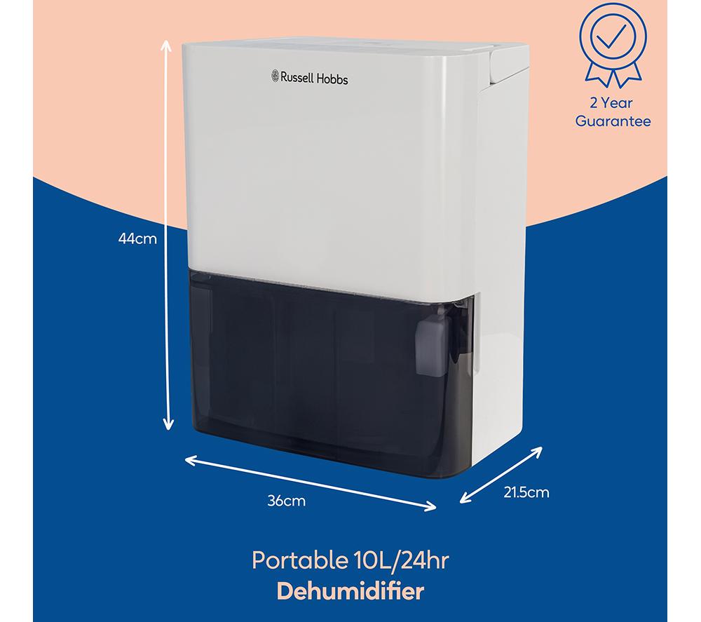 RUSSELL HOBBS RHDH1001 Portable Dehumidifier - White image number 8 of 9