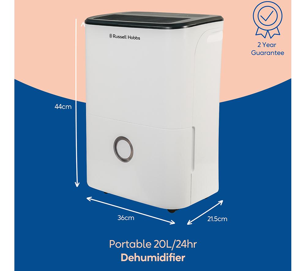 RUSSELL HOBBS RHDH2002 Portable Dehumidifier - White image number 8 of 10