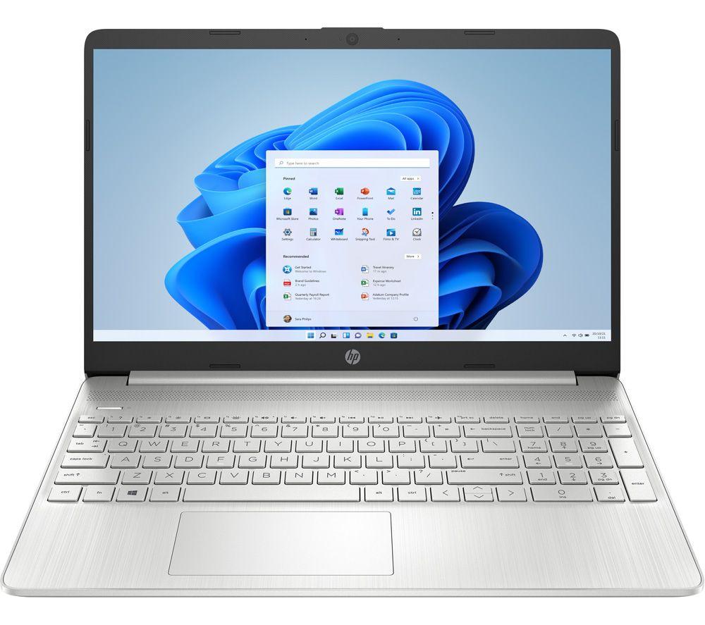 HP 15s-eq1516sa 15.6 Laptop - AMD Ryzen 3, 128 GB SSD, Silver, Silver/Grey