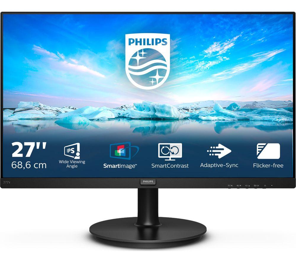 PHILIPS 272V8A Full HD 27 LCD Monitor - Black, Black