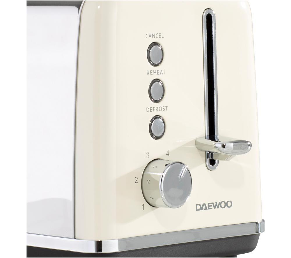 DAEWOO Kensington SDA1582 2-Slice Toaster - Cream image number 3 of 5