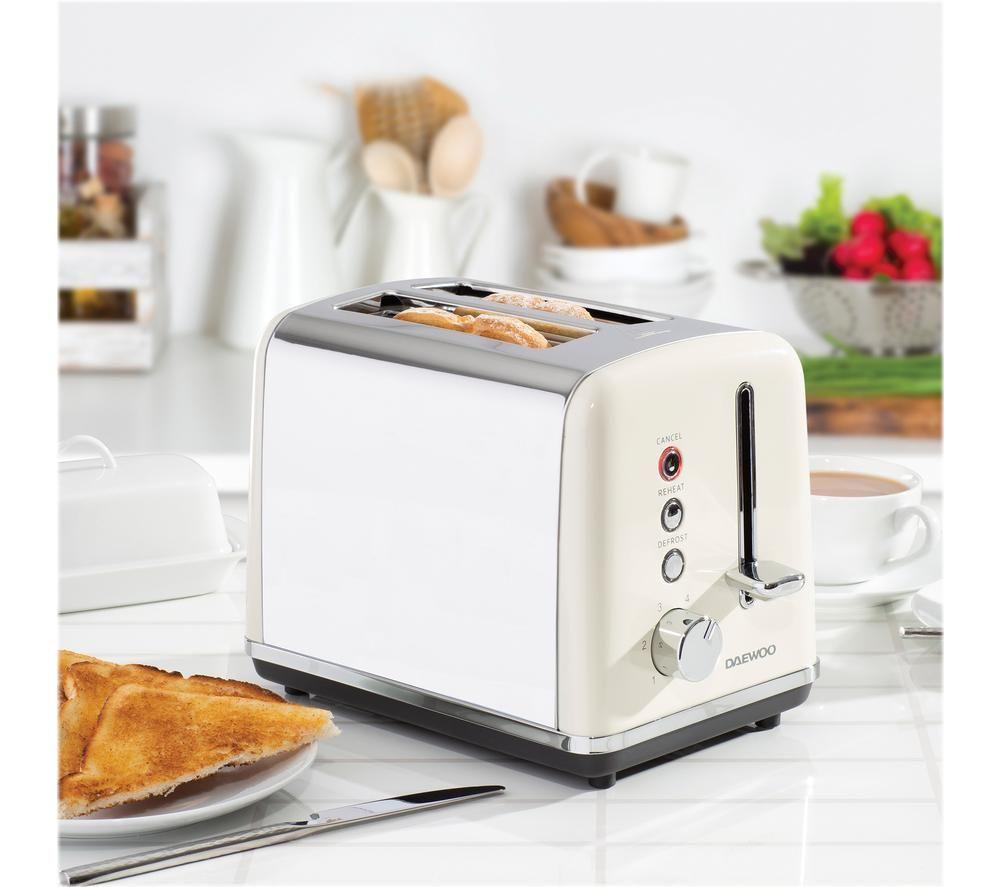 DAEWOO Kensington SDA1582 2-Slice Toaster - Cream image number 5 of 5