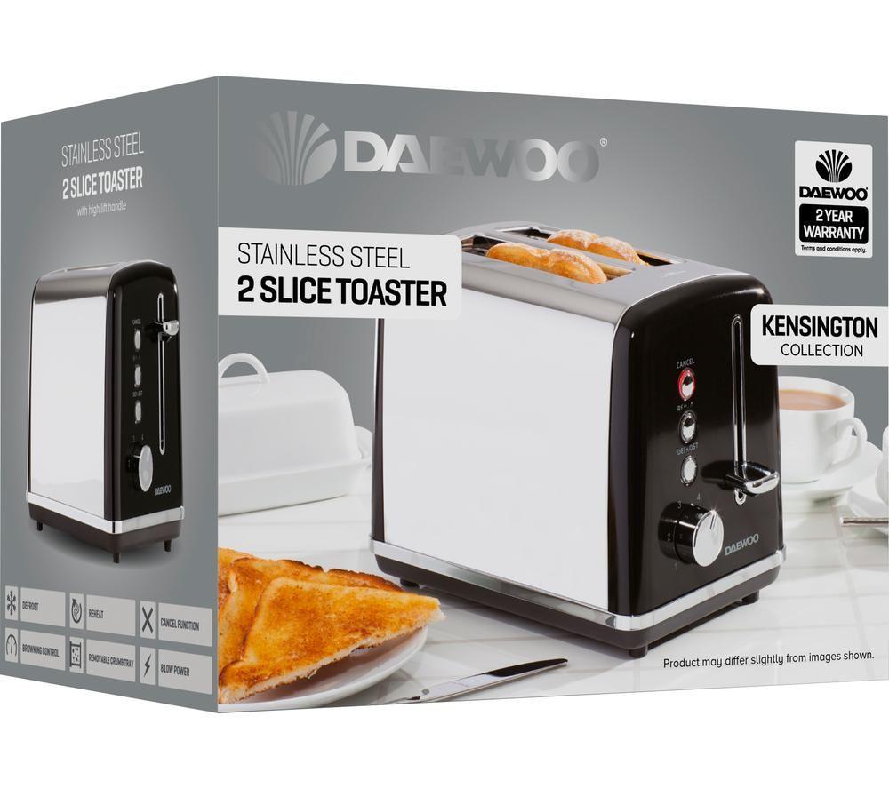 DAEWOO Kensington SDA1583 2-Slice Toaster - Black image number 5 of 5