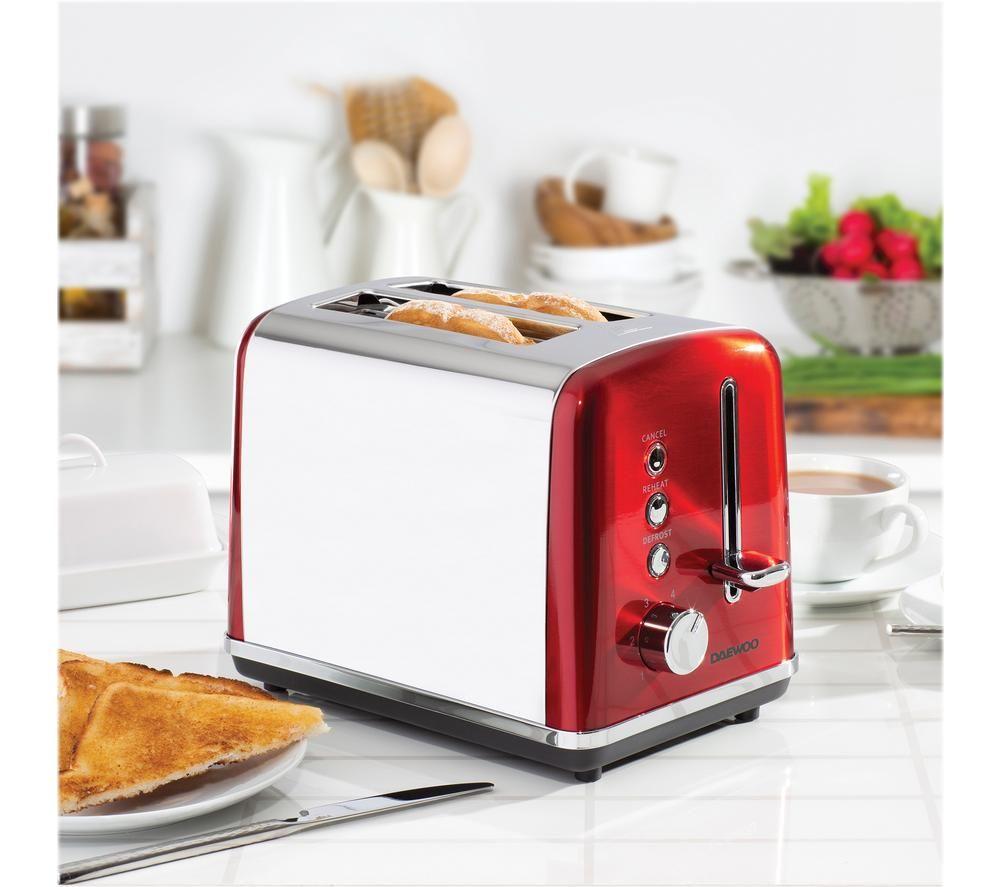 DAEWOO Kensington SDA1584 2-Slice Toaster - Red image number 4 of 5
