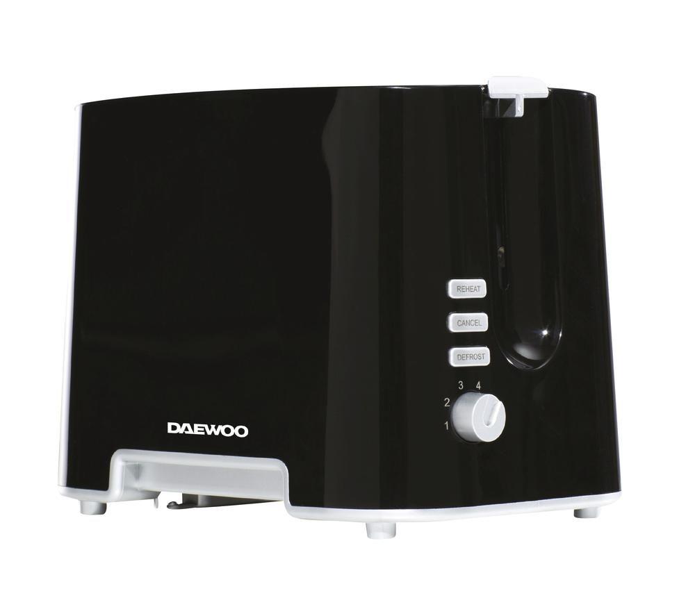 Daewoo Sda1687 2-Slice Toaster  Black & Chrome, Black