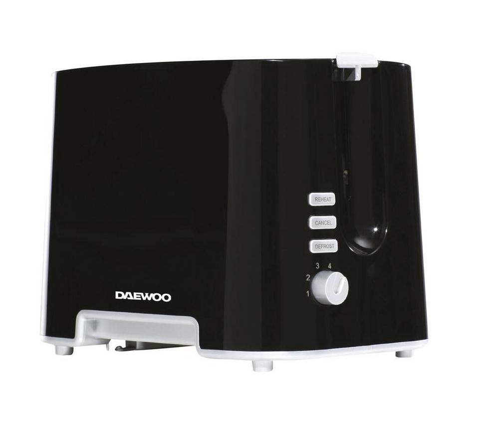 DAEWOO SDA1687 2-Slice Toaster – Black & Chrome