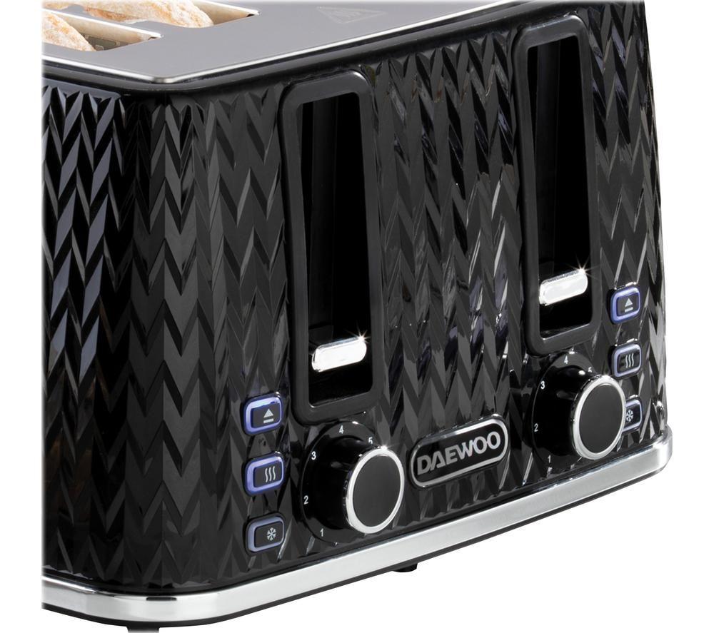 DAEWOO Argyle Collection SDA1863 4-Slice Toaster - Black image number 2 of 5
