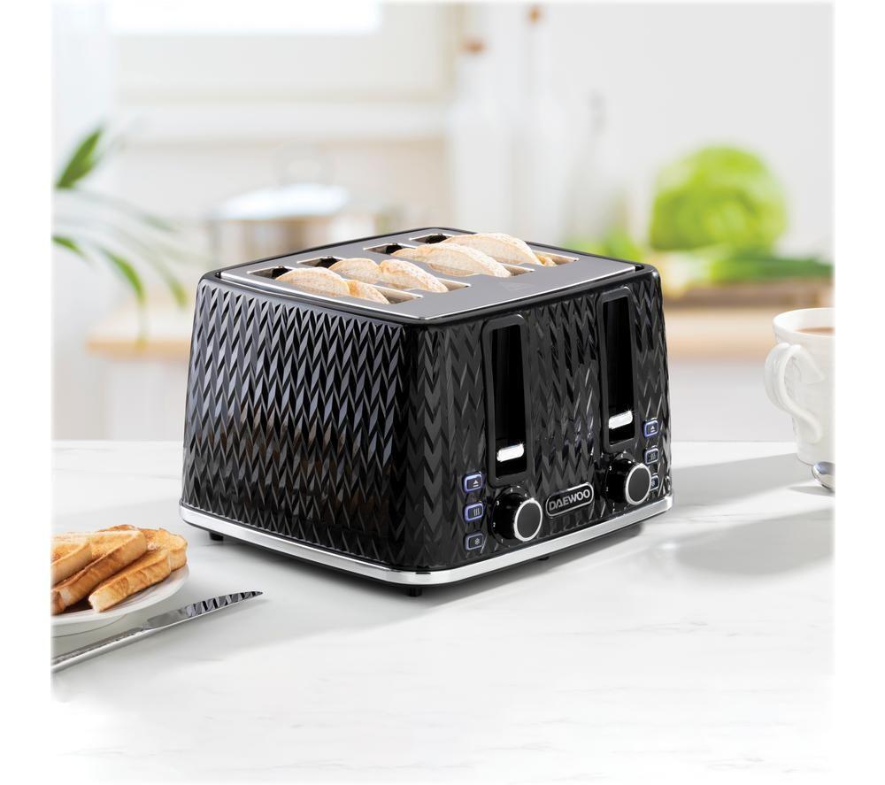 Daewoo black skandia 4 store slice toaster