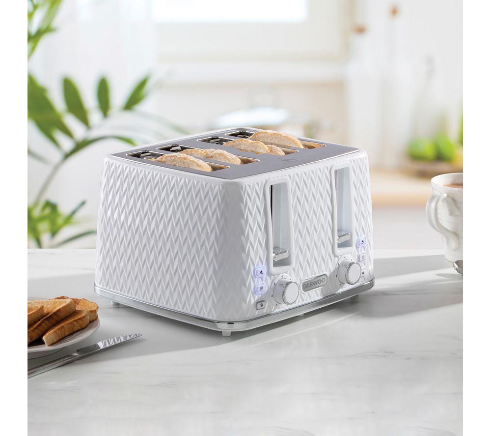 DAEWOO Argyle Collection SDA1864 4-Slice Toaster - White image number 4 of 5