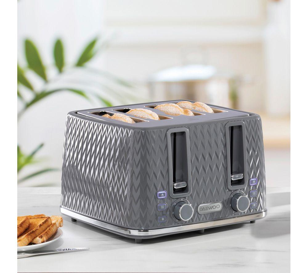 DAEWOO Argyle Collection SDA1865 4-Slice Toaster - Grey image number 4 of 6