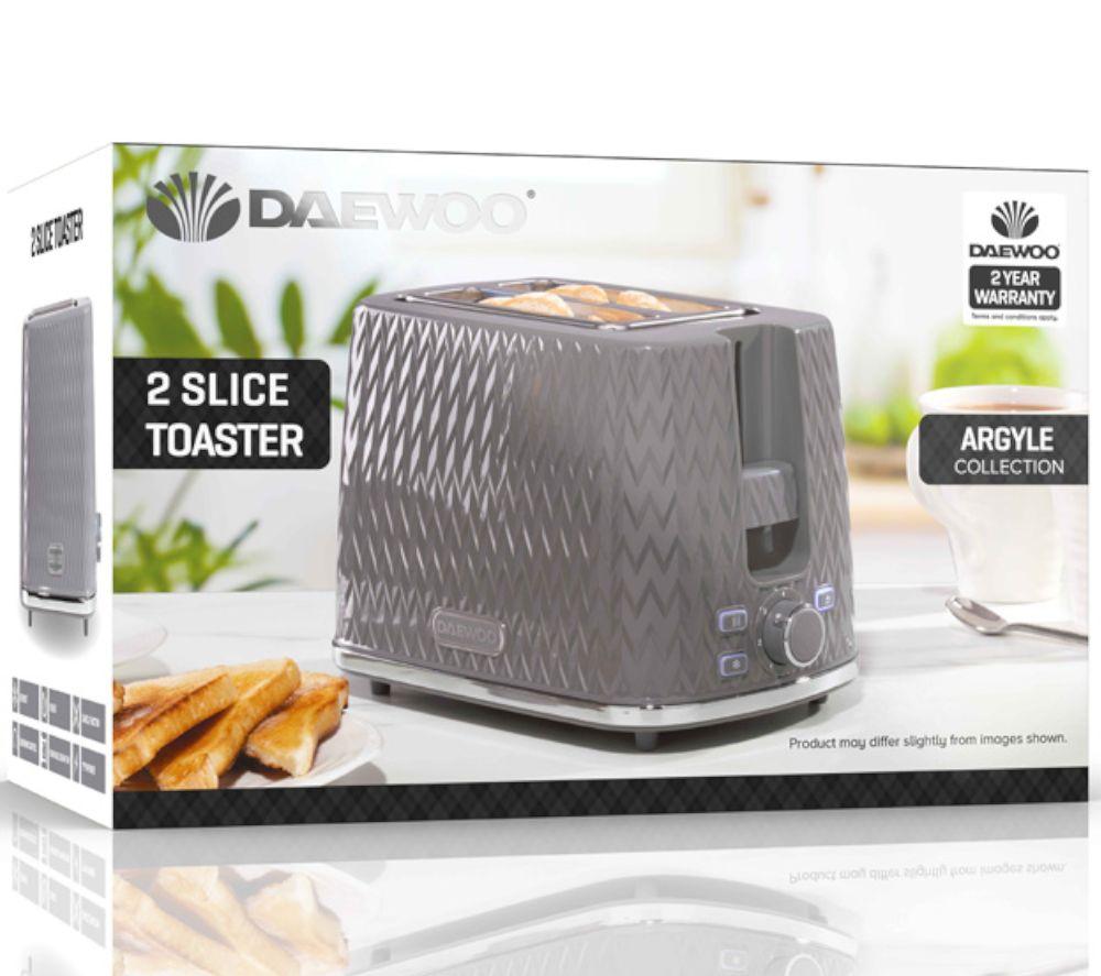 DAEWOO Argyle Collection SDA1821 2-Slice Toaster - Grey image number 5 of 7