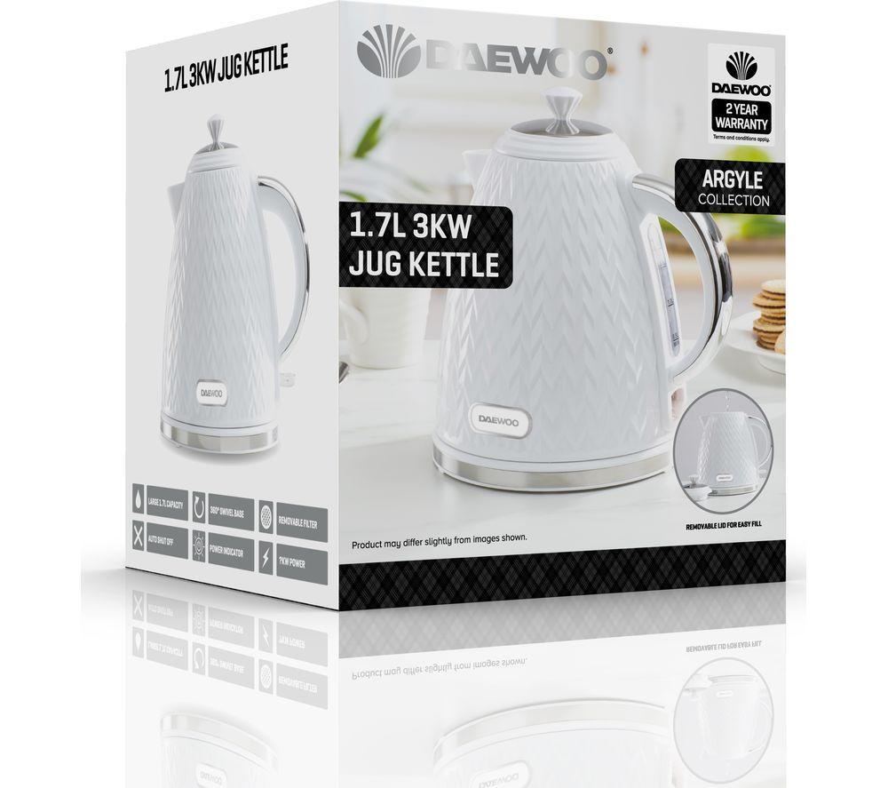 DAEWOO Argyle Collection SDA1780 Jug Kettle - White image number 4 of 7