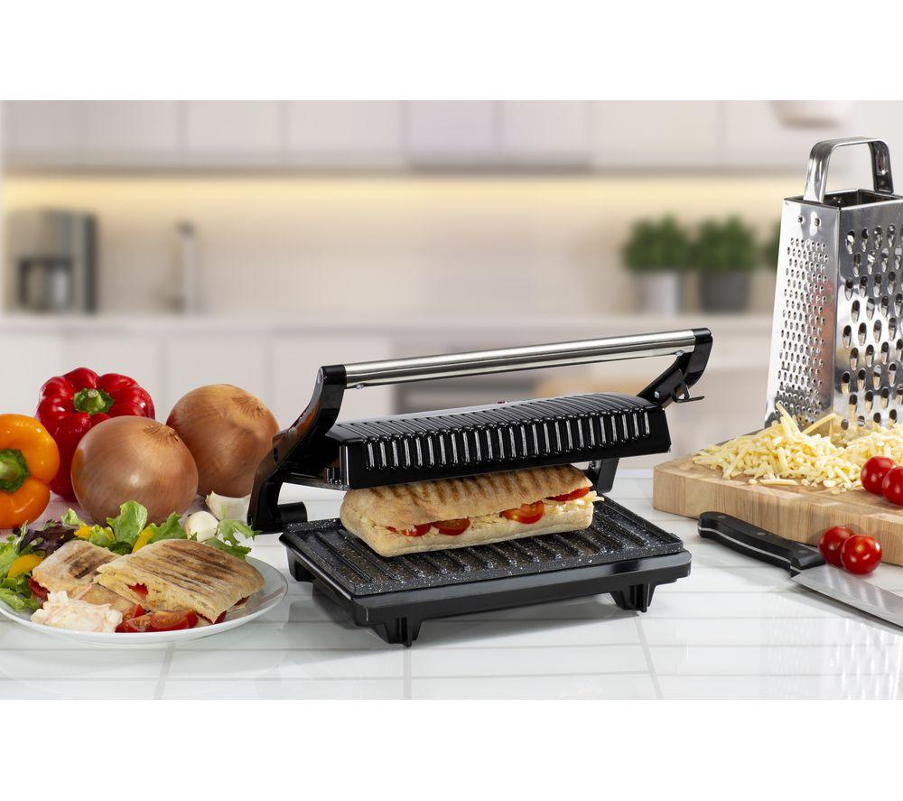 DAEWOO SDA1574 Mini Panini Grill - Black & Silver image number 4 of 6