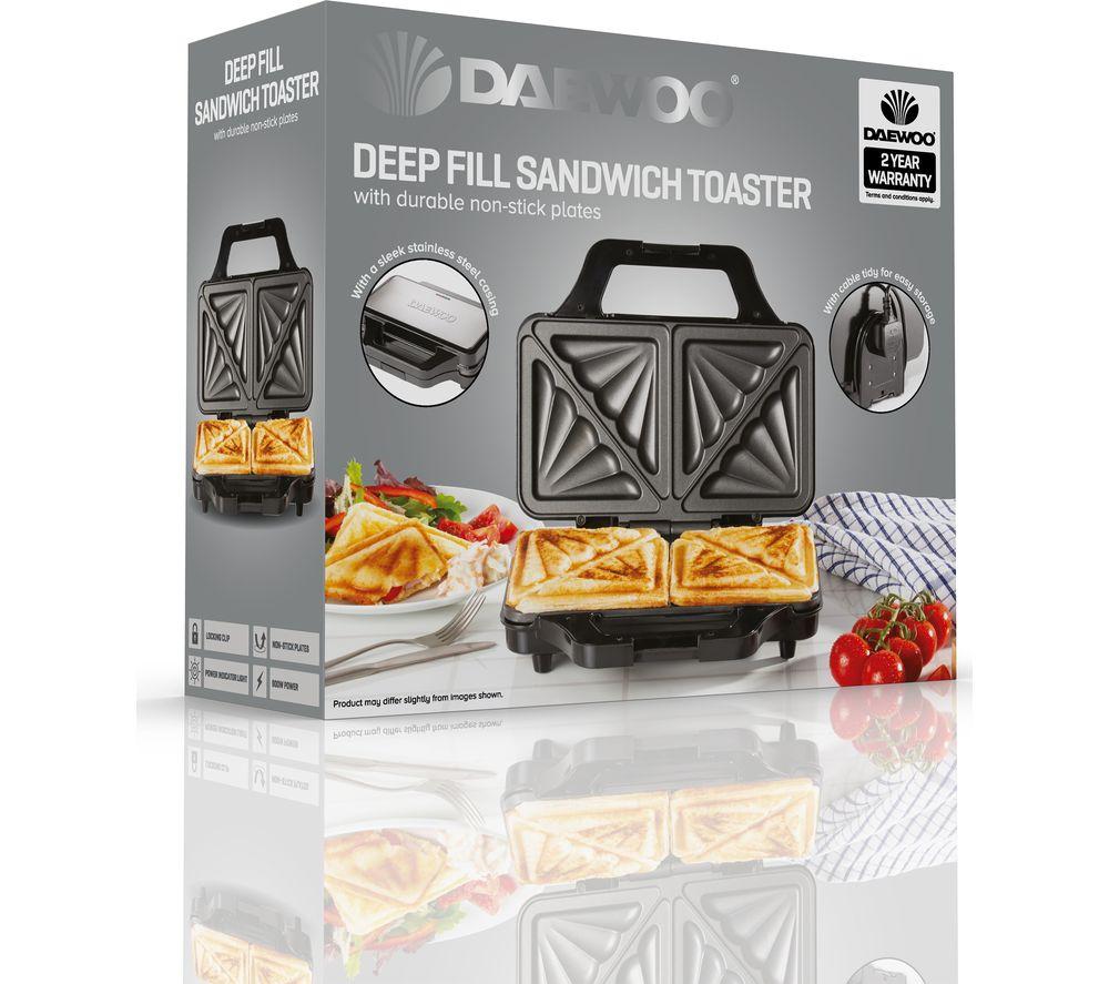 DAEWOO SDA1389 4-Slice Deep Fill Sandwich Maker - Black & Silver image number 3 of 8