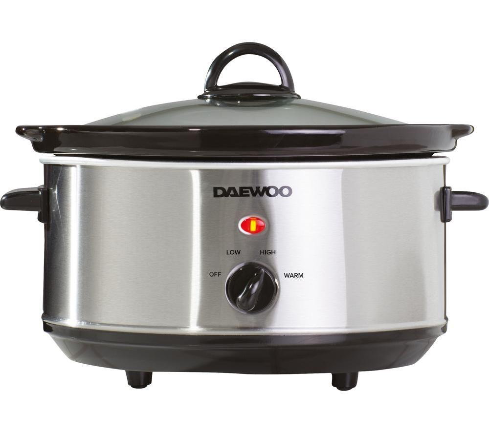 DAEWOO SDA1364 3.5L Slow Cooker - Stainless Steel, Stainless Steel