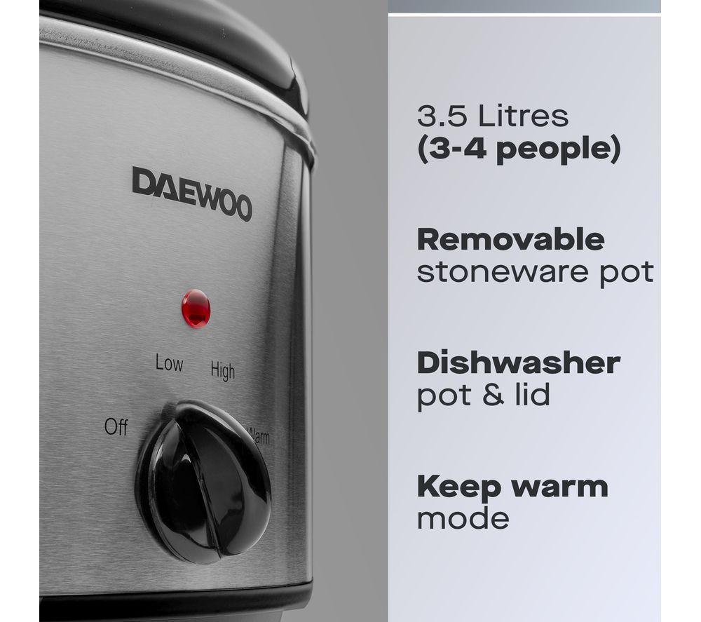 DAEWOO SDA1364 3.5L Slow Cooker - Stainless Steel image number 2 of 7
