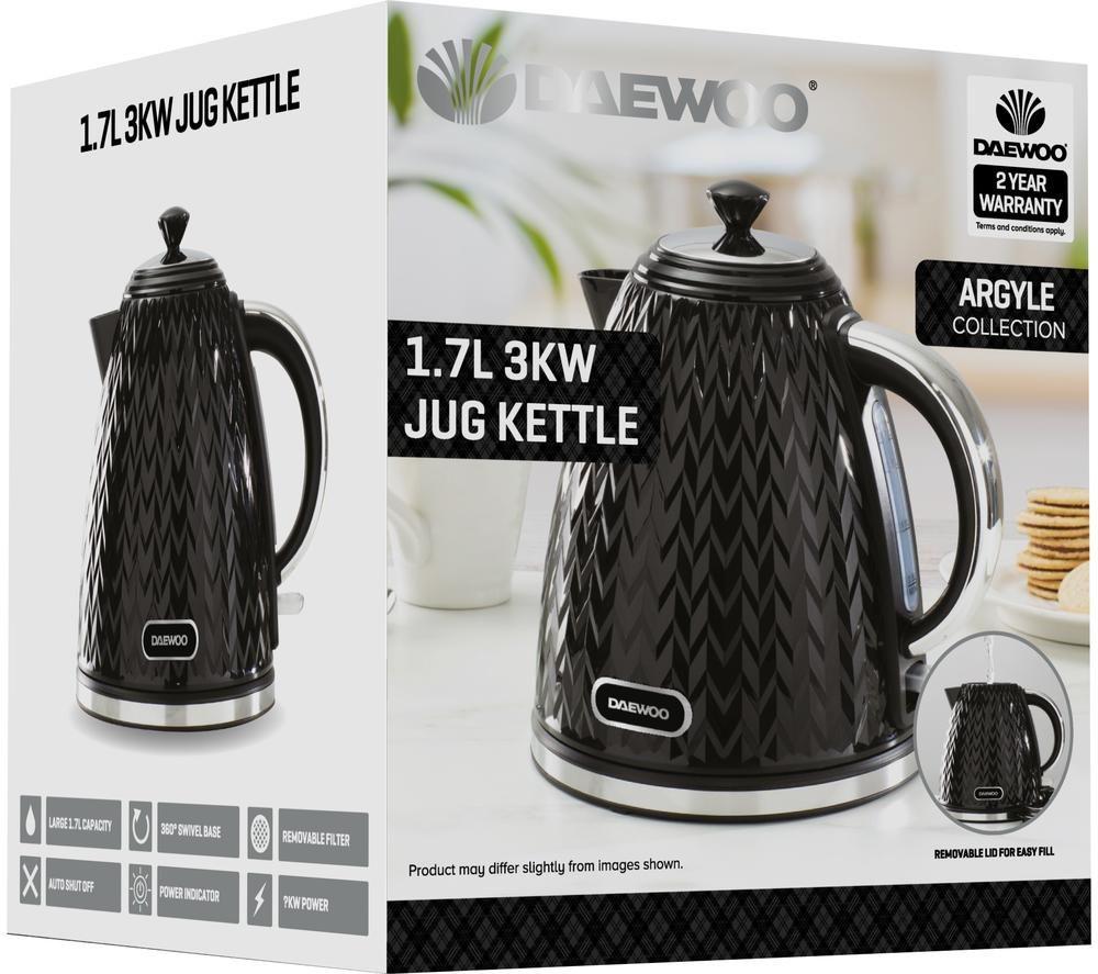 DAEWOO Argyle Collection SDA1773 Jug Kettle - Black image number 3 of 5