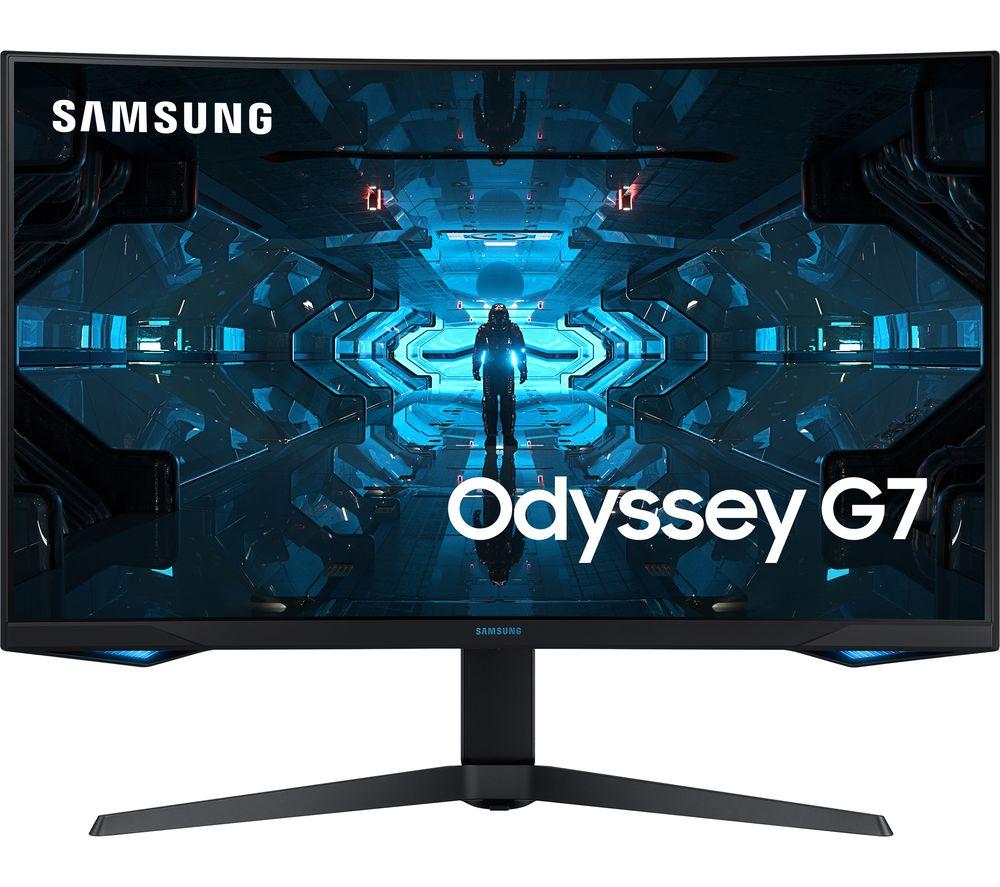 Image of SAMSUNG Odyssey G75 LC27G75TQSUXEN Quad HD 27" Curved QLED Gaming Monitor - Black, Black