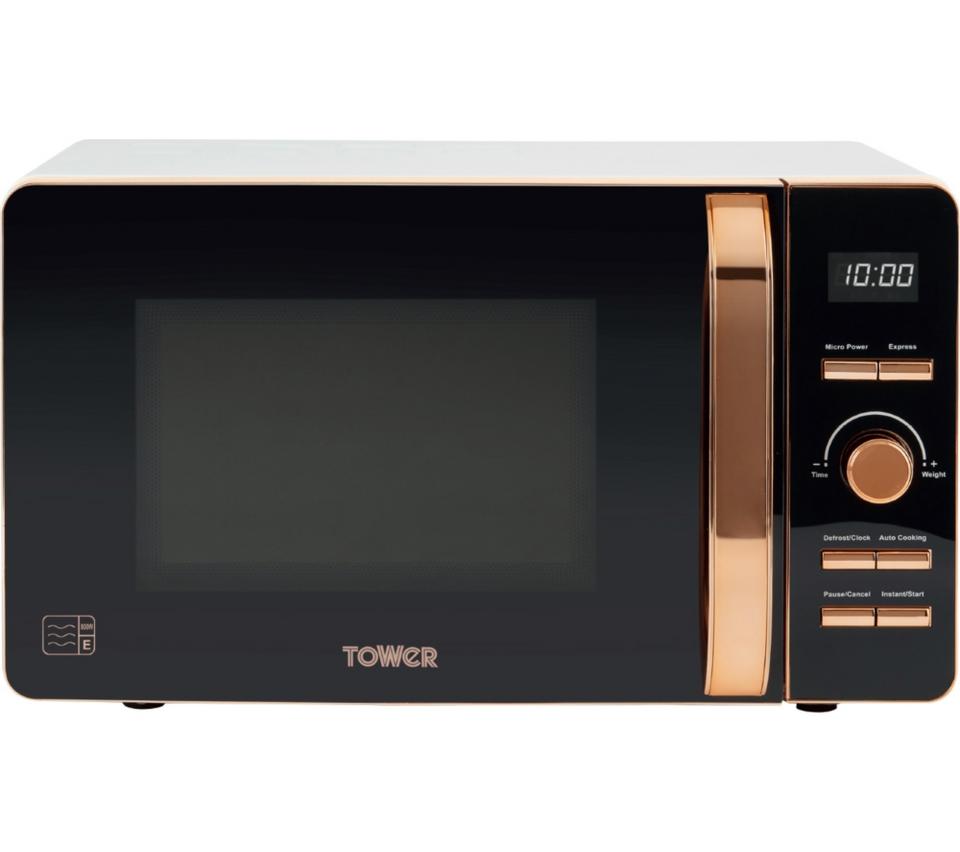 TOWER T24021W Solo Microwave - White & Rose Gold
