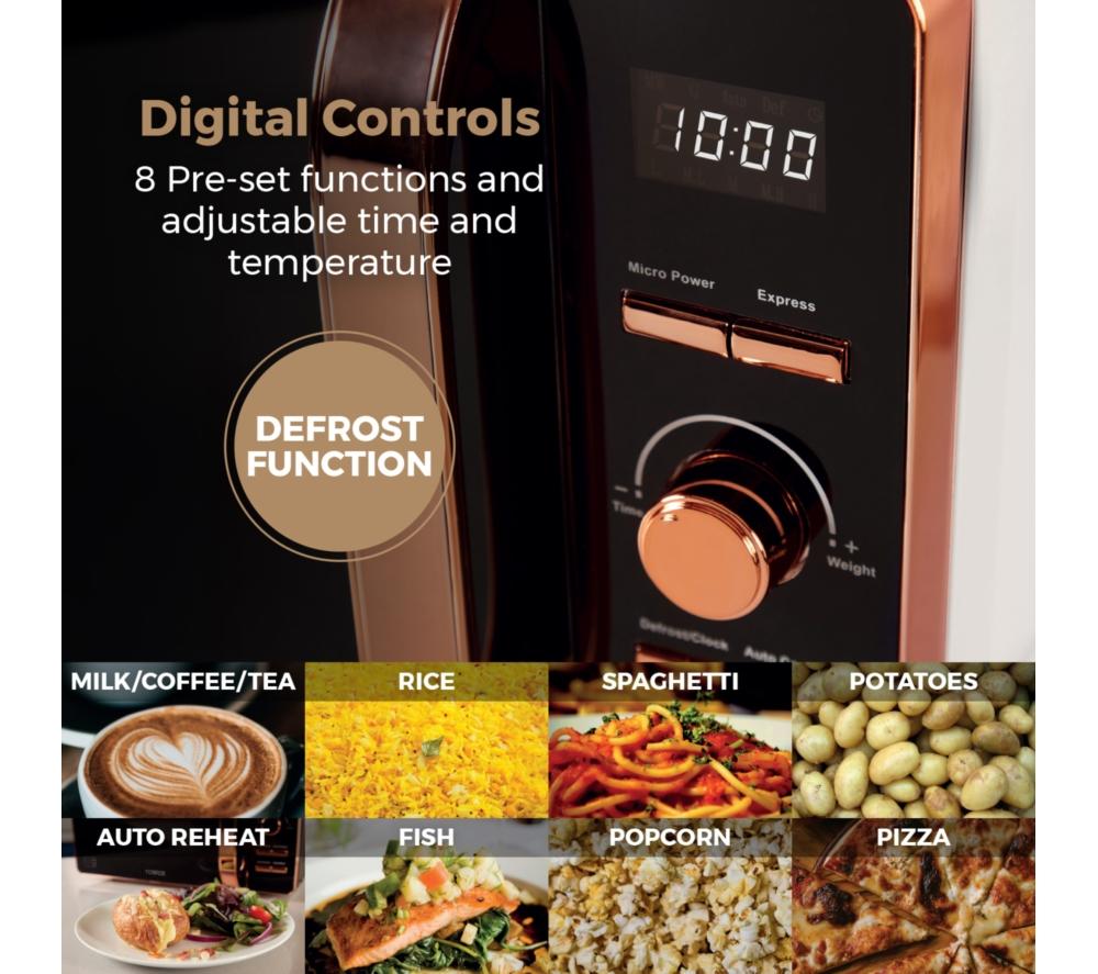 TOWER T24021W Solo Microwave - White & Rose Gold image number 3 of 8