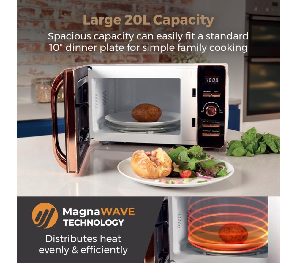 TOWER T24021W Solo Microwave - White & Rose Gold image number 4 of 8