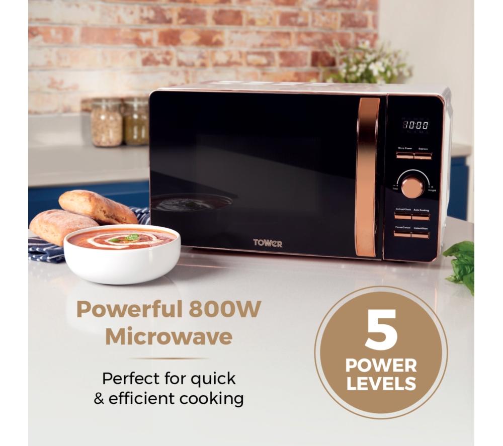 TOWER T24021W Solo Microwave - White & Rose Gold image number 5 of 8