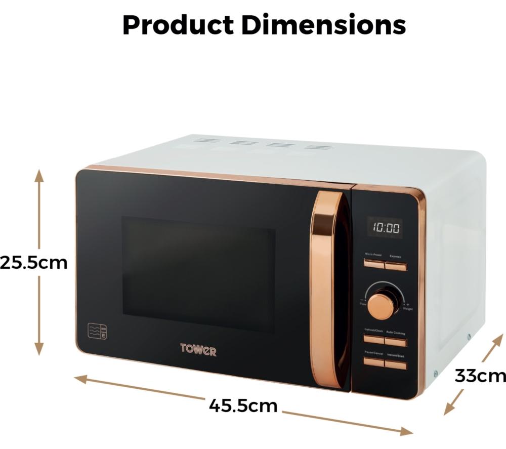 TOWER T24021W Solo Microwave - White & Rose Gold image number 6 of 8