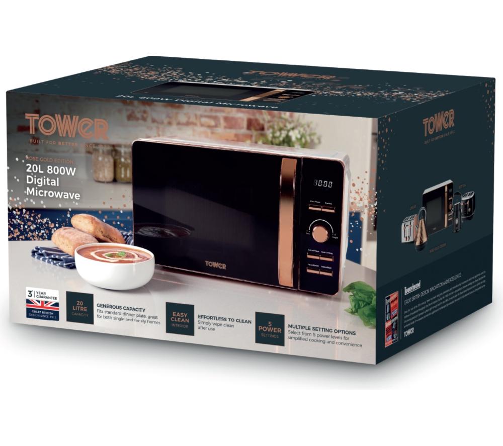 TOWER T24021W Solo Microwave - White & Rose Gold image number 8 of 8