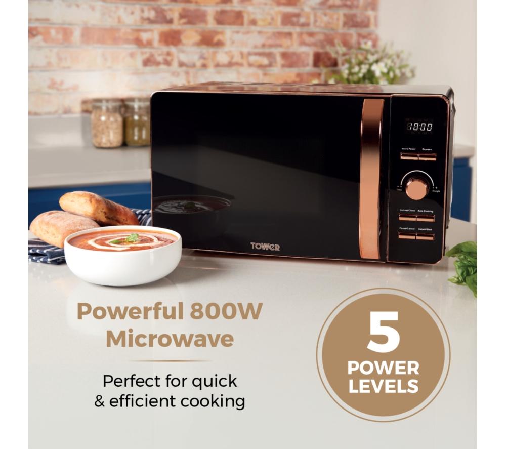 TOWER T24021 Solo Microwave - Black & Rose Gold image number 5 of 8