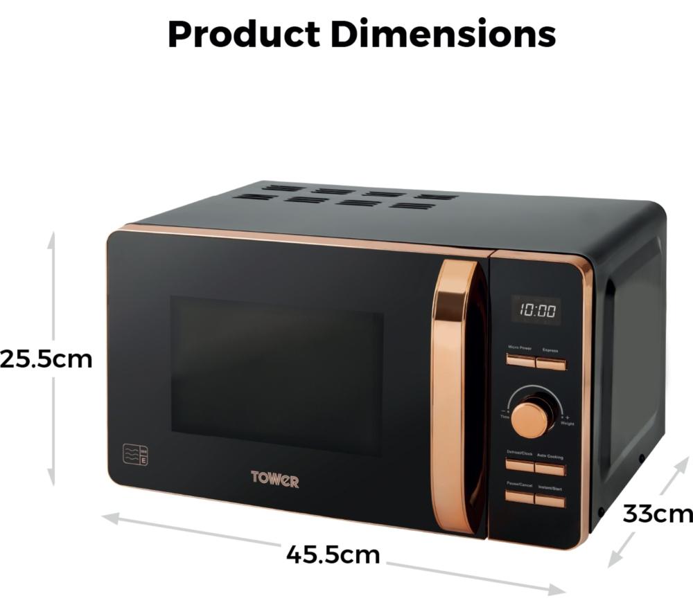 TOWER T24021 Solo Microwave - Black & Rose Gold image number 6 of 8