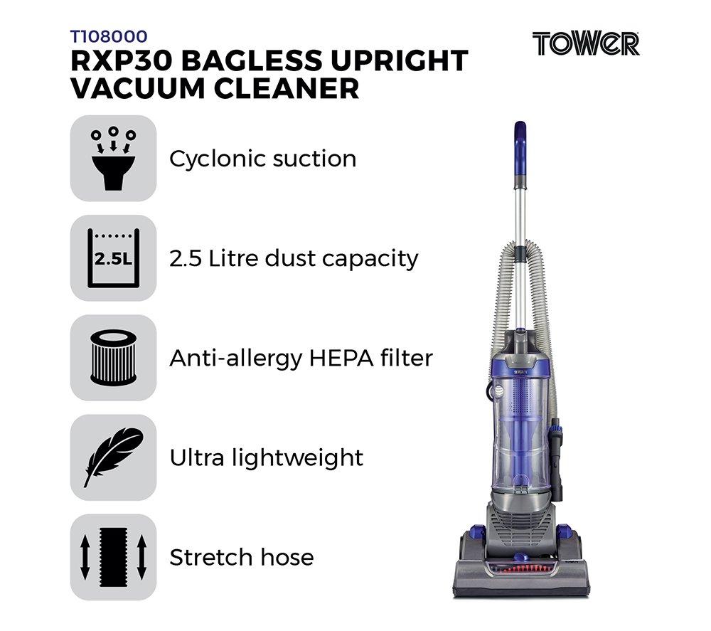 TOWER T108000 Upright Bagless Vacuum Cleaner - Washington Blue image number 2 of 8