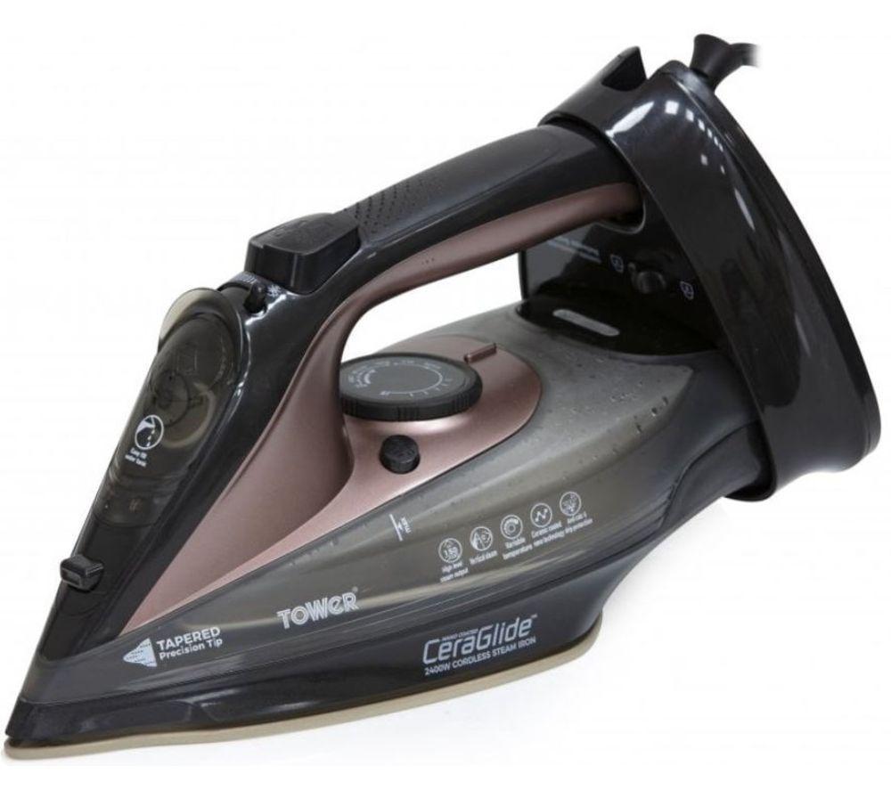 TOWER T22008RG Cordless Steam Iron - Black & Rose Gold