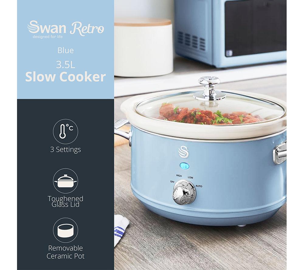 SWAN Retro SF17021BLN Slow Cooker - Blue image number 2 of 8