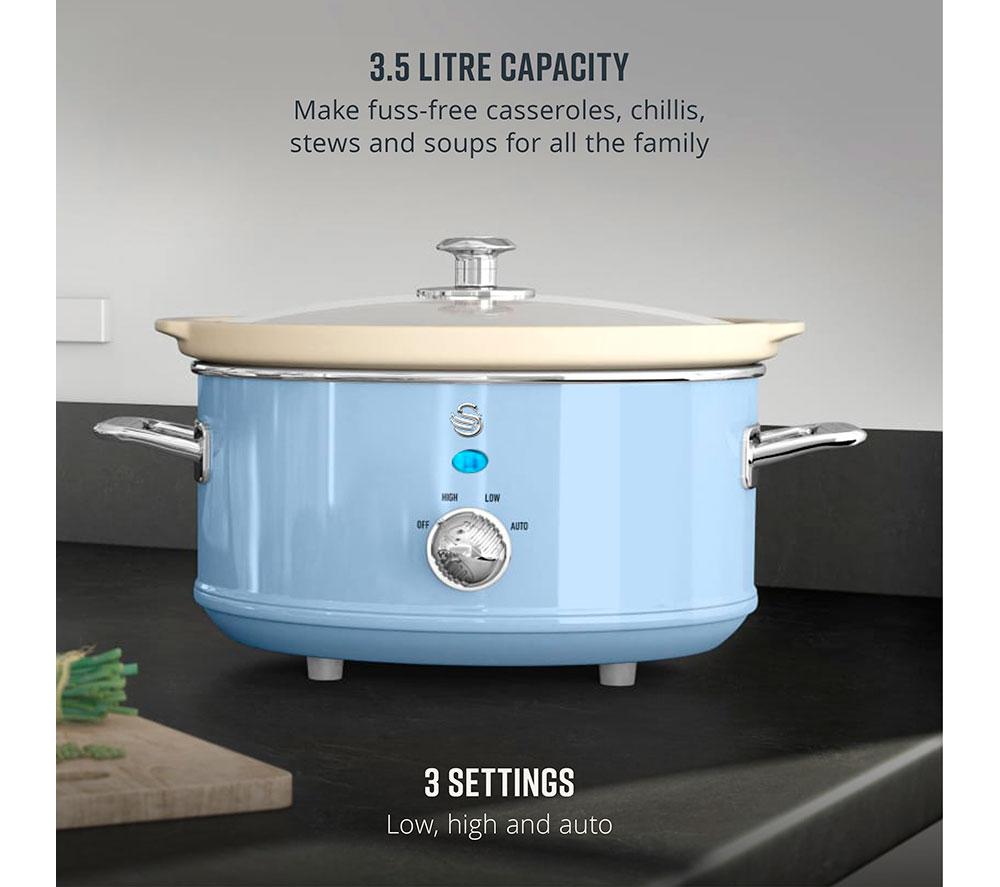 SWAN Retro SF17021BLN Slow Cooker - Blue image number 3 of 8