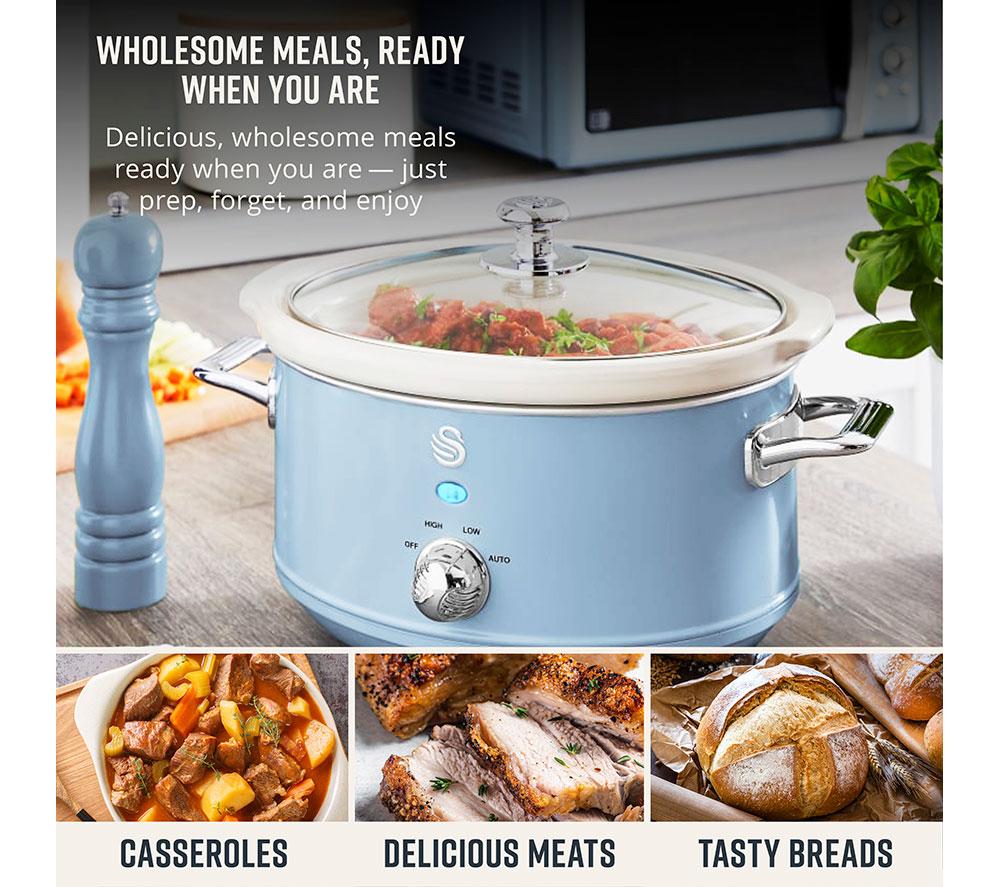 SWAN Retro SF17021BLN Slow Cooker - Blue image number 4 of 8