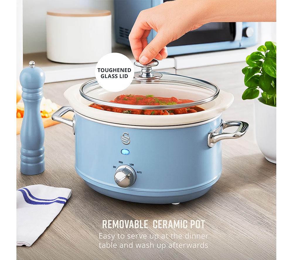 SWAN Retro SF17021BLN Slow Cooker - Blue image number 5 of 8