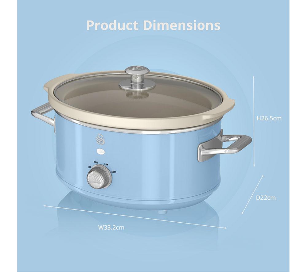 Swan Retro SF17021GNEU Slow Cooker 3,5 l Cuve de cuisson amovible