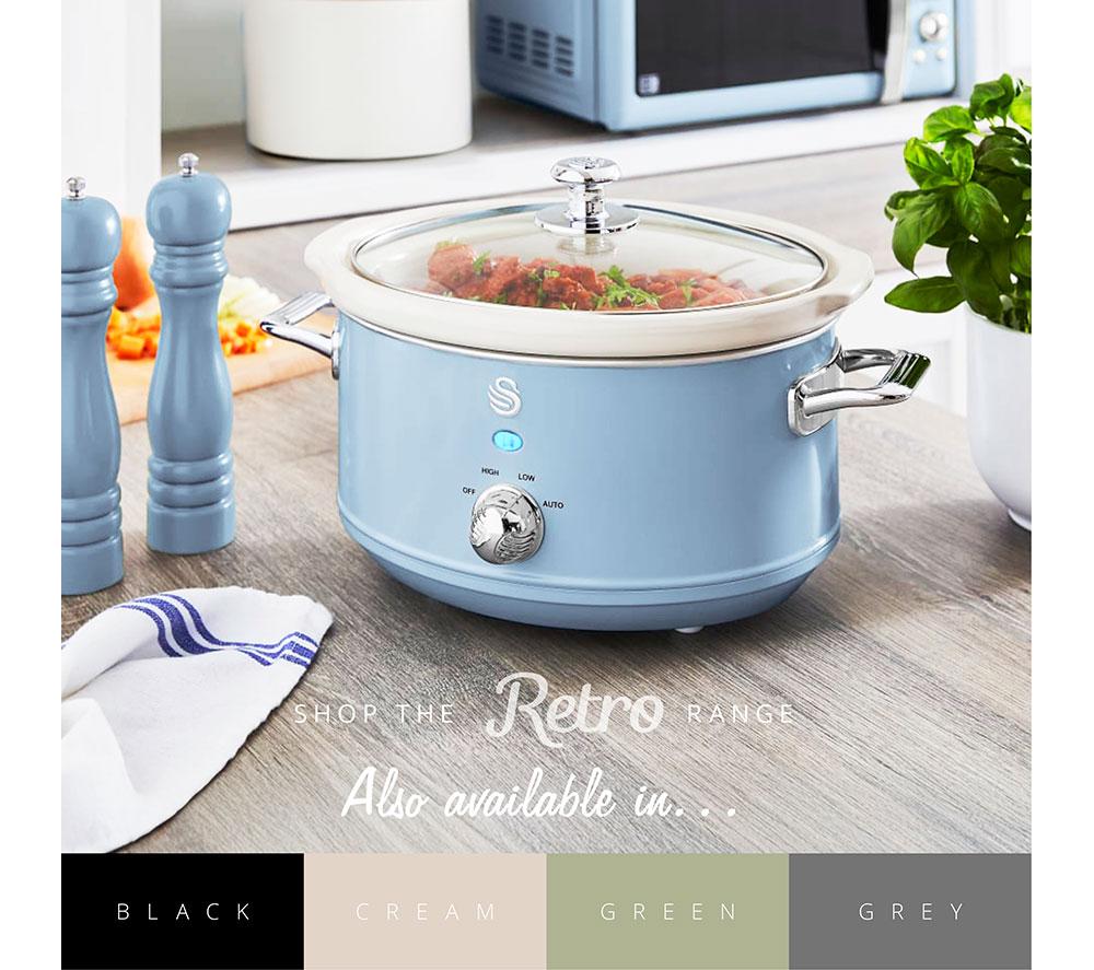 SWAN Retro SF17021BLN Slow Cooker - Blue image number 8 of 8