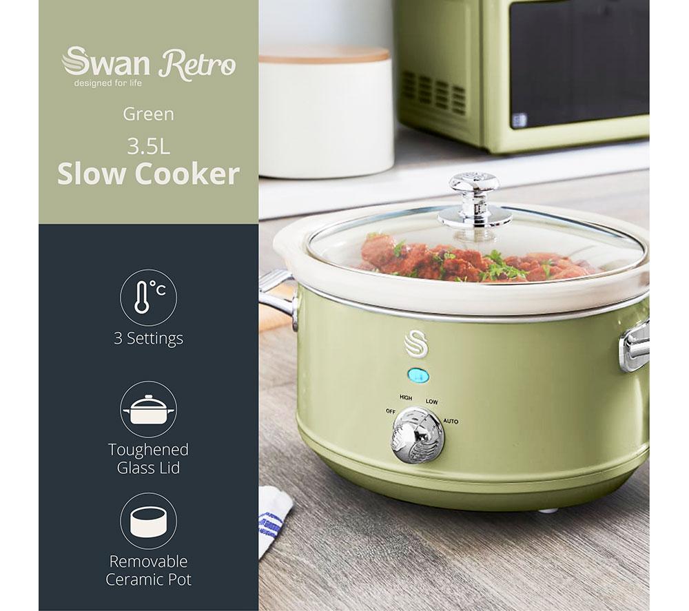 SWAN Retro SF17021GN Slow Cooker - Green image number 2 of 8