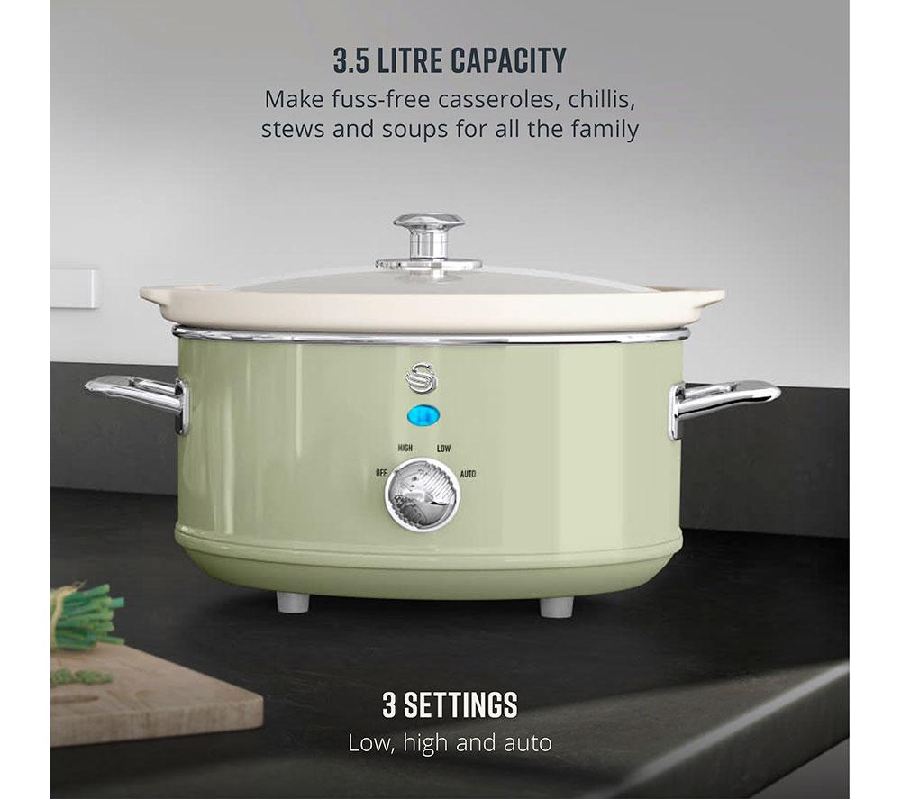 SWAN Retro SF17021GN Slow Cooker - Green image number 3 of 8