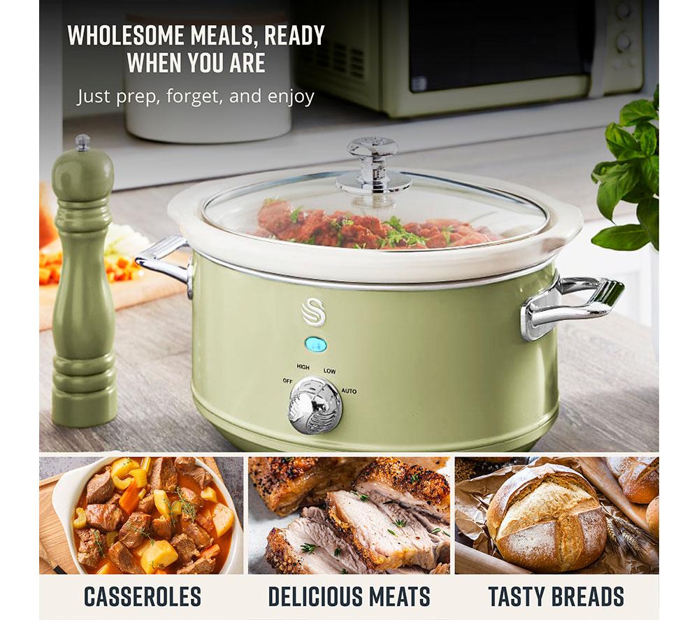 SWAN Retro SF17021GN Slow Cooker - Green image number 4 of 8