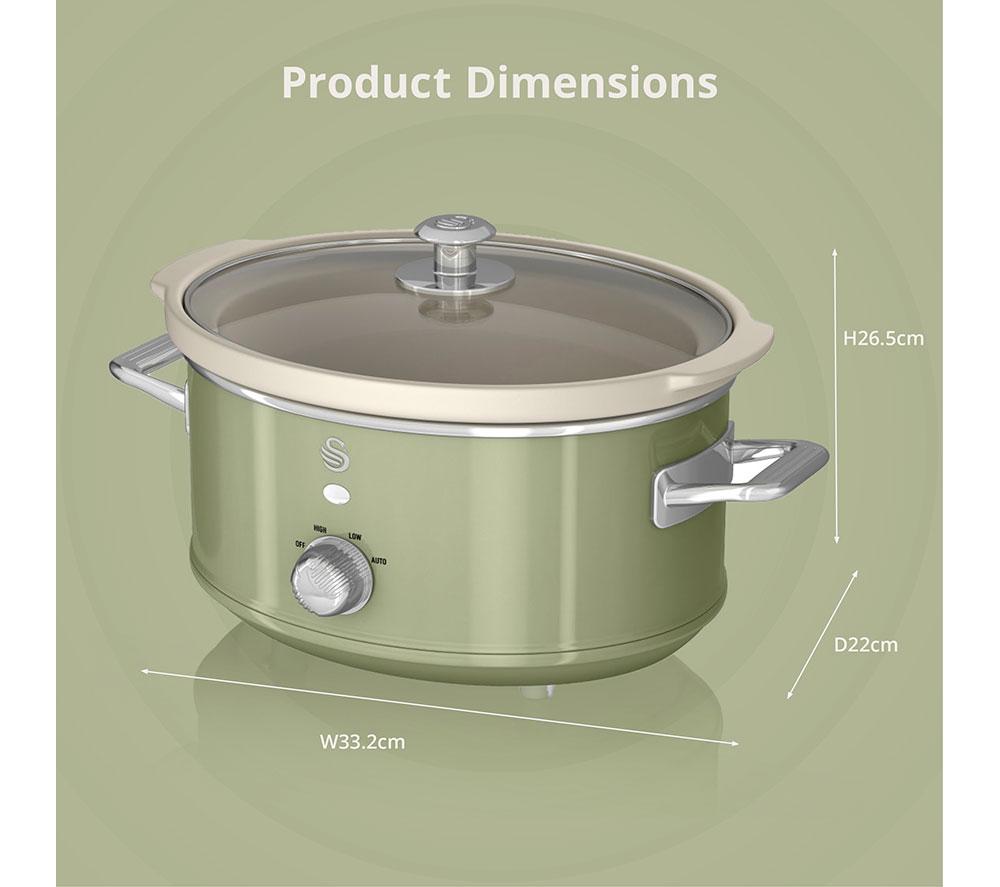 SWAN Retro SF17021GN Slow Cooker - Green image number 6 of 8