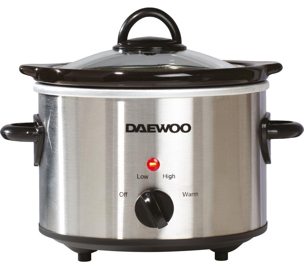Daewoo Sda1363 1.5L Slow Cooker - Stainless Steel, Stainless Steel
