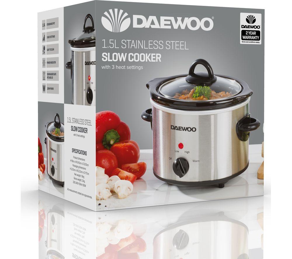 DAEWOO SDA1363 1.5L Slow Cooker - Stainless Steel image number 3 of 7