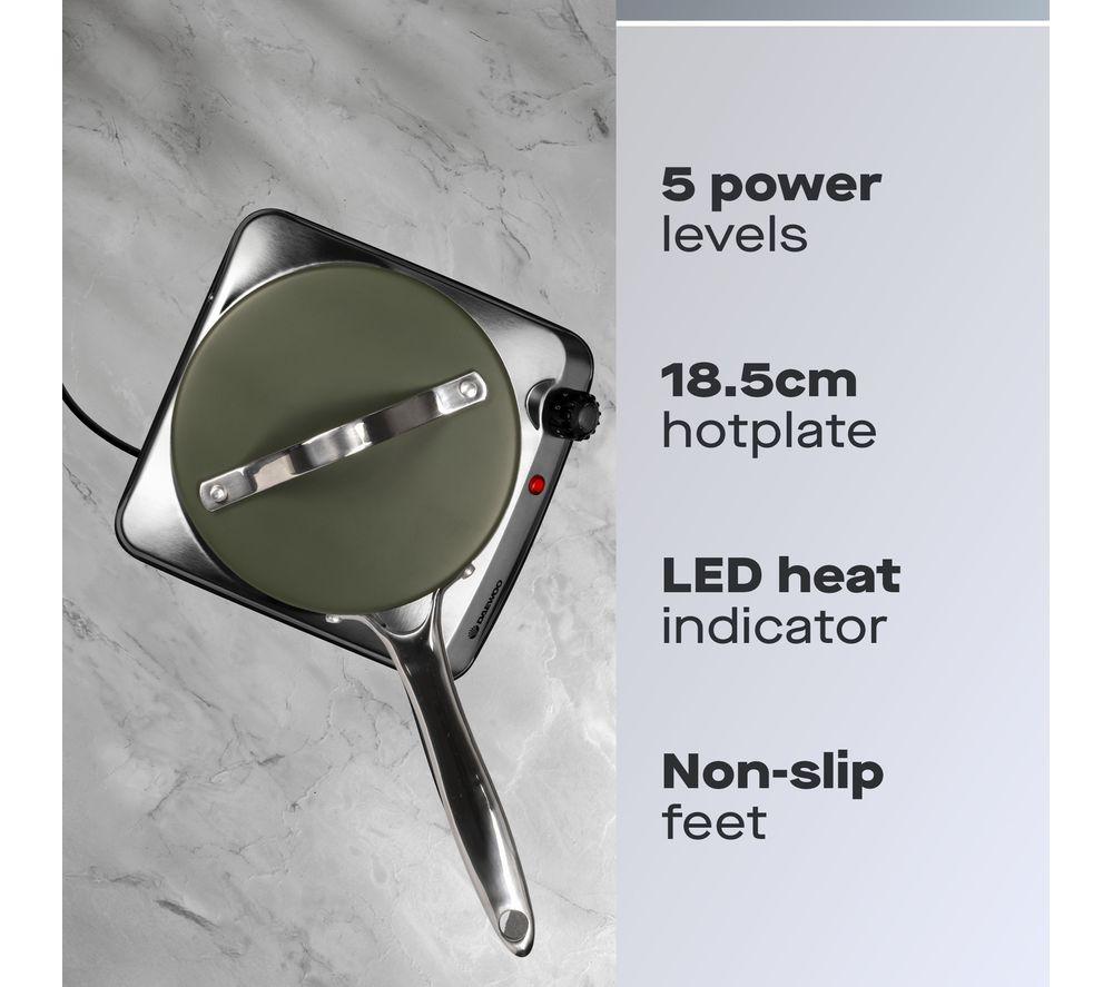 DAEWOO SDA1731 Single Electric Hot Plate - Silver image number 2 of 7