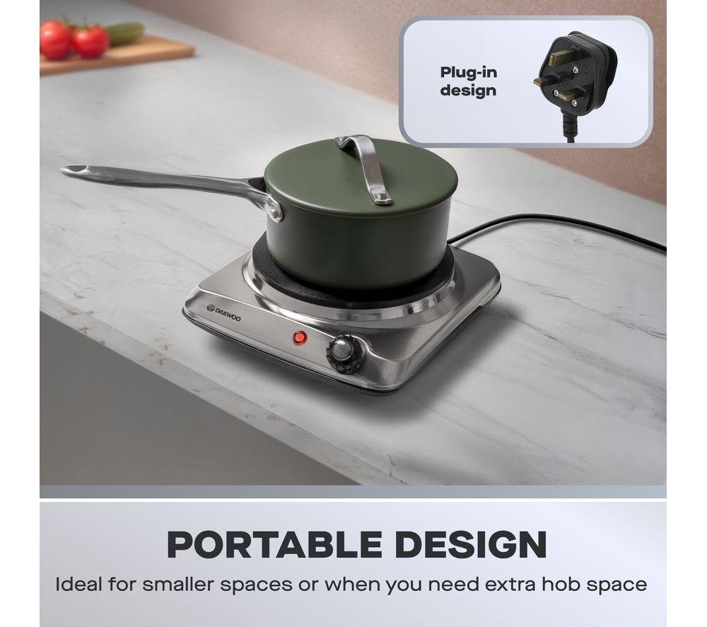 DAEWOO SDA1731 Single Electric Hot Plate - Silver image number 3 of 7