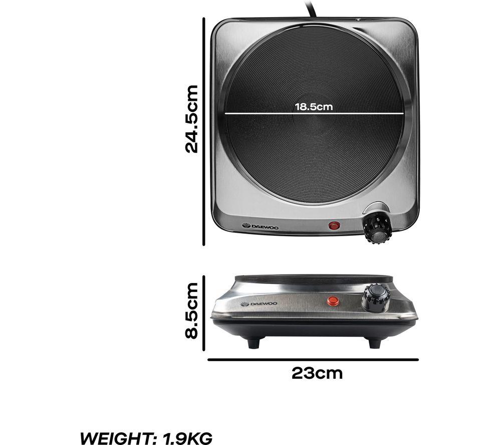 DAEWOO SDA1731 Single Electric Hot Plate - Silver image number 5 of 7
